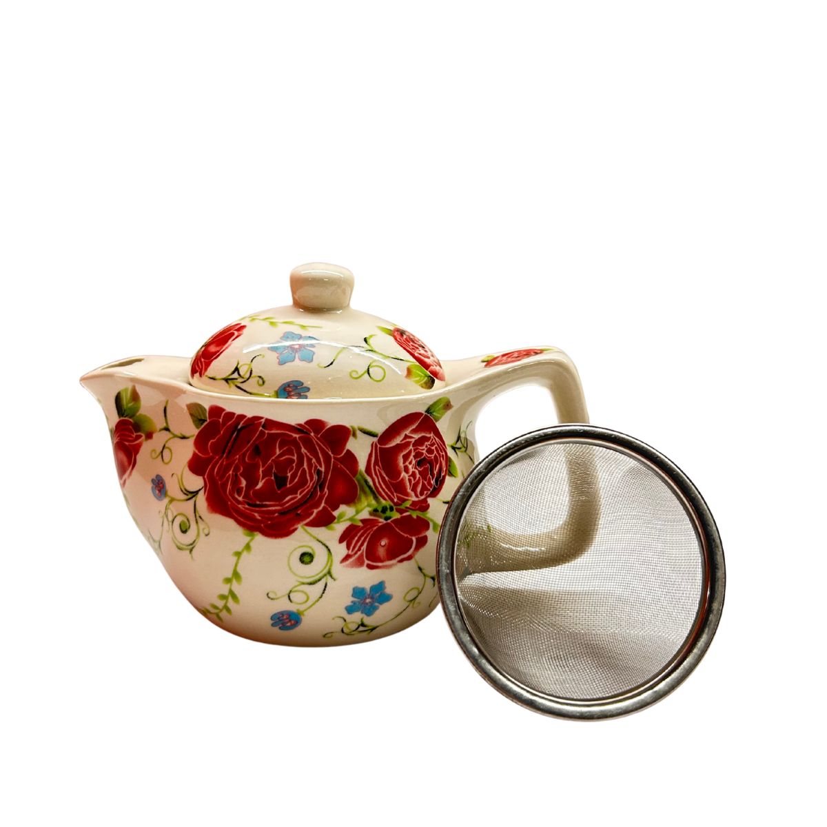 Oriental Tea Pot Small - Roses